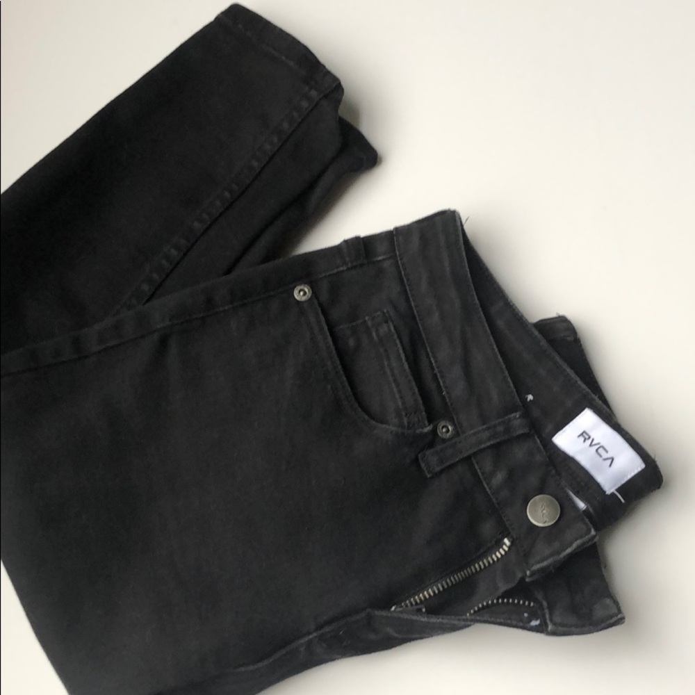 RVCA black mid skinny jeans 28